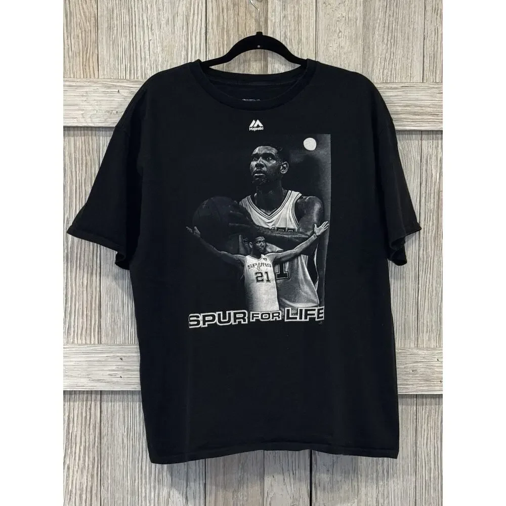 NBA Tim Duncan San Antonio Spurs #21 Mens Tshirt Spur for Life XL Majestic